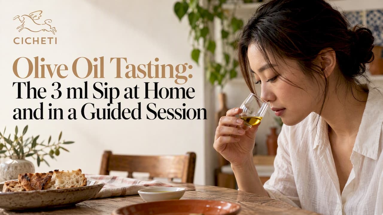 Olive Oil Tasting: The 3 ml Sip at Home and in a Guided Session